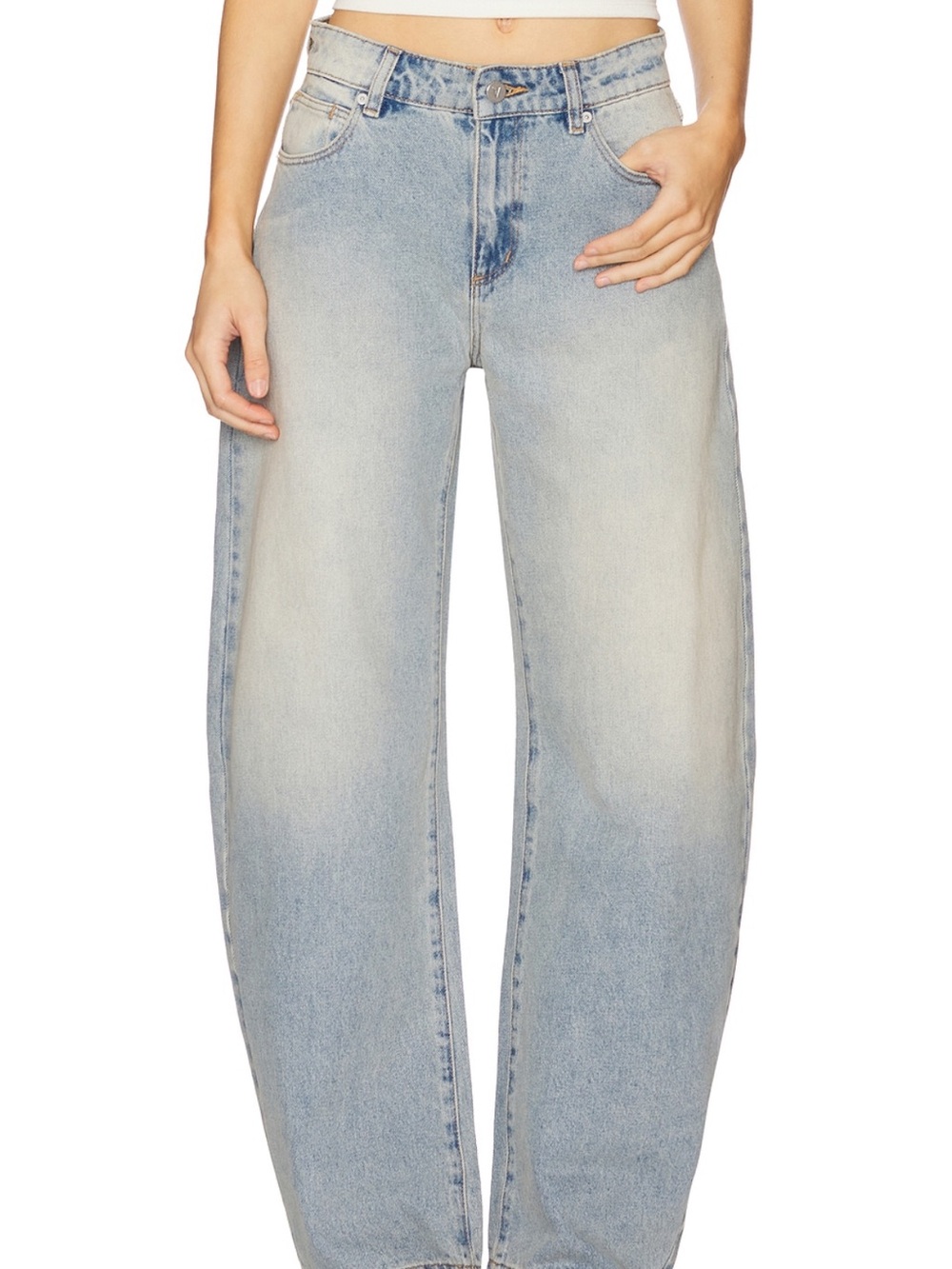 Abrand Light Blue High-Rise barrel Leg Jeans